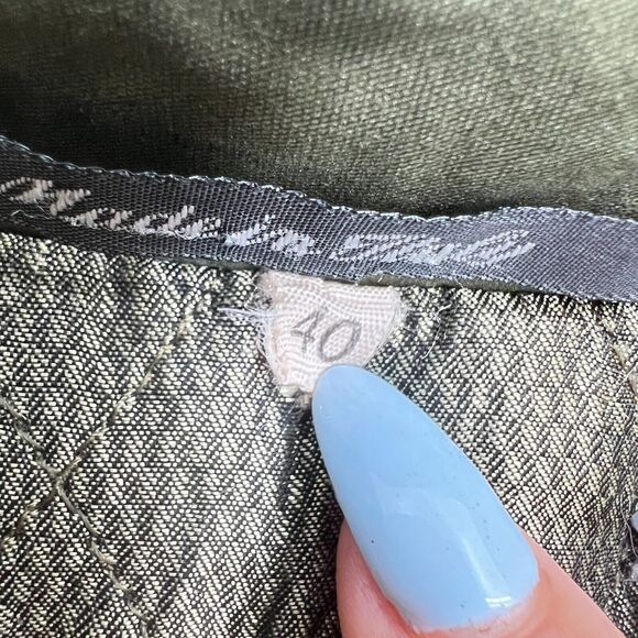 Vtg Burberry Women Green Beige Long Sleeves Zip Snap Coat Jacket Sz 40 US 6 - Picture 5 of 9